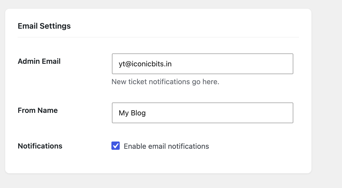 Email Settings